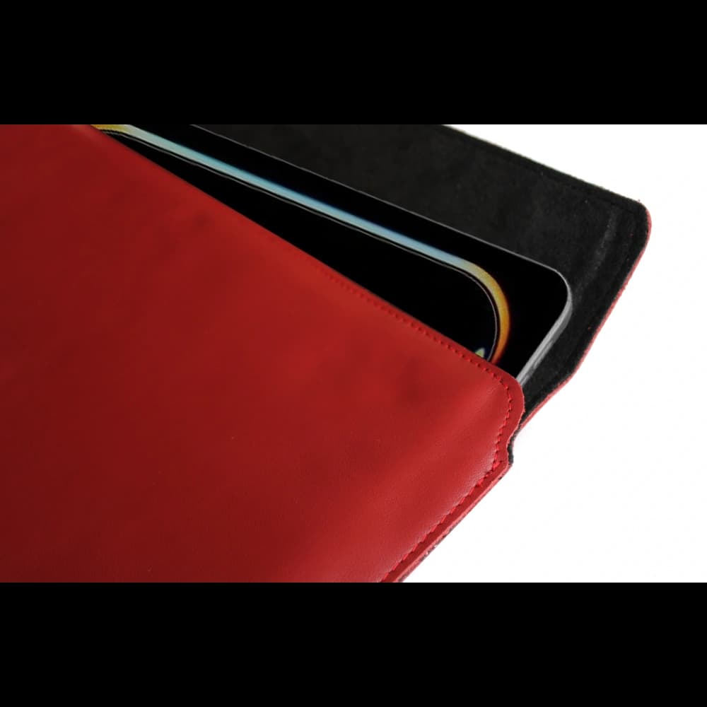 LURESKO CLAYER XL+ leather case for tablet 290 x 212 x 9mm (red smooth with red thread) - 6