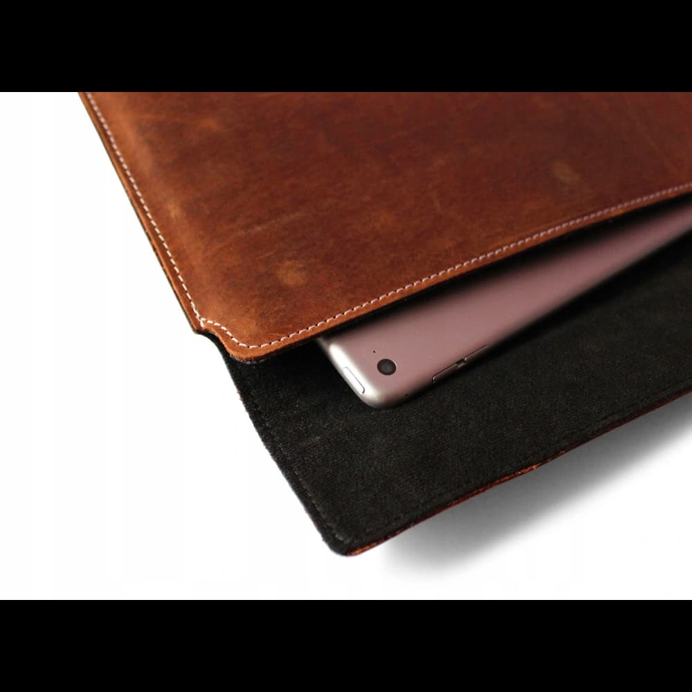 LURESKO CLAYER XL+ leather case for tablet 290 x 212 x 9mm (vintage brown with white thread) - 3