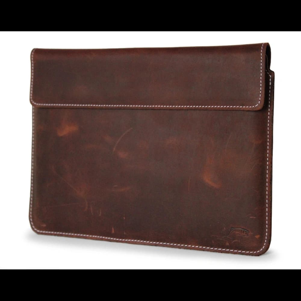 LURESKO CLAYER XL+ leather case for tablet 290 x 212 x 9mm (vintage brown with white thread) - 4