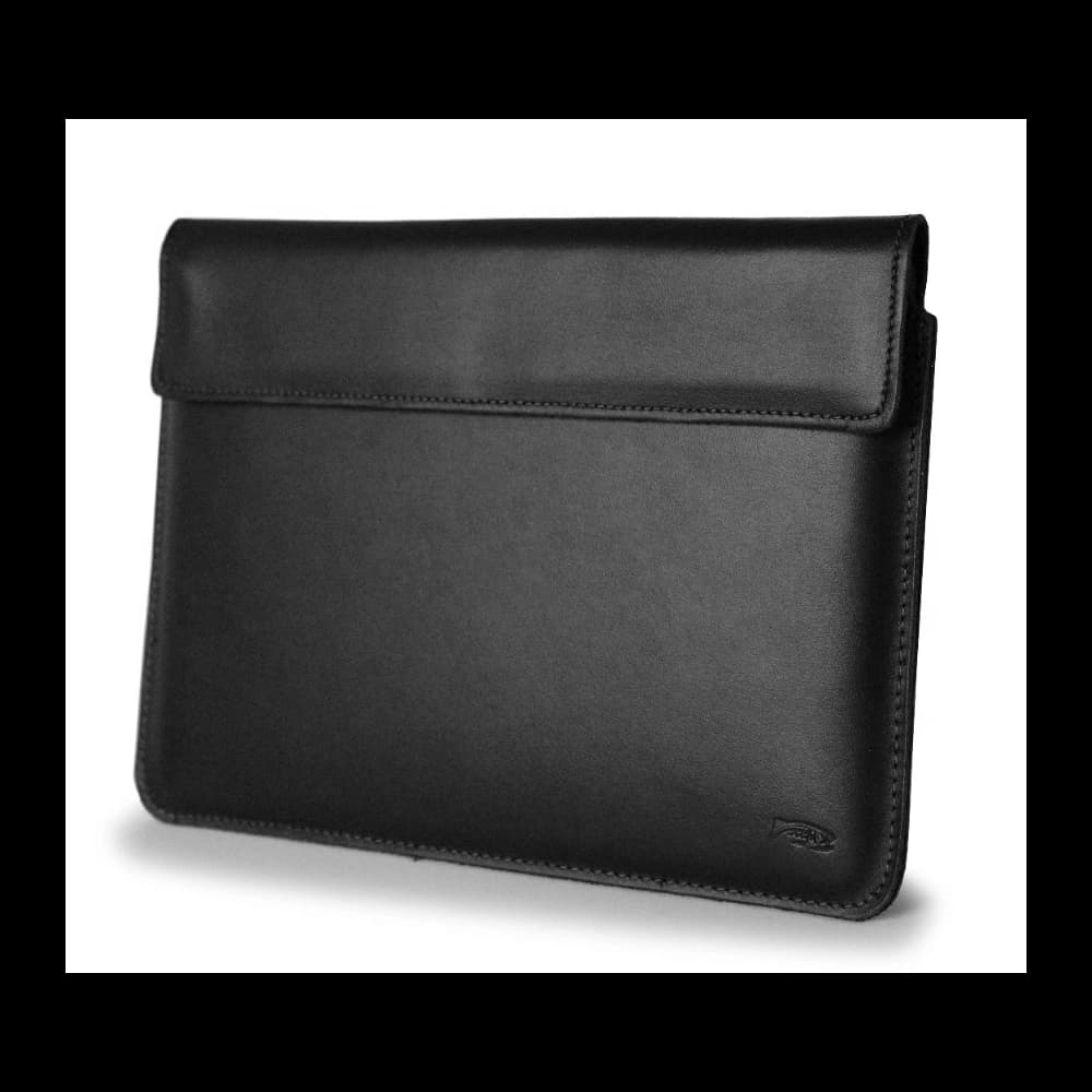 LURESKO CLAYER XL+ leather case for tablet 290 x 212 x 9mm (black smooth with black thread) - 2