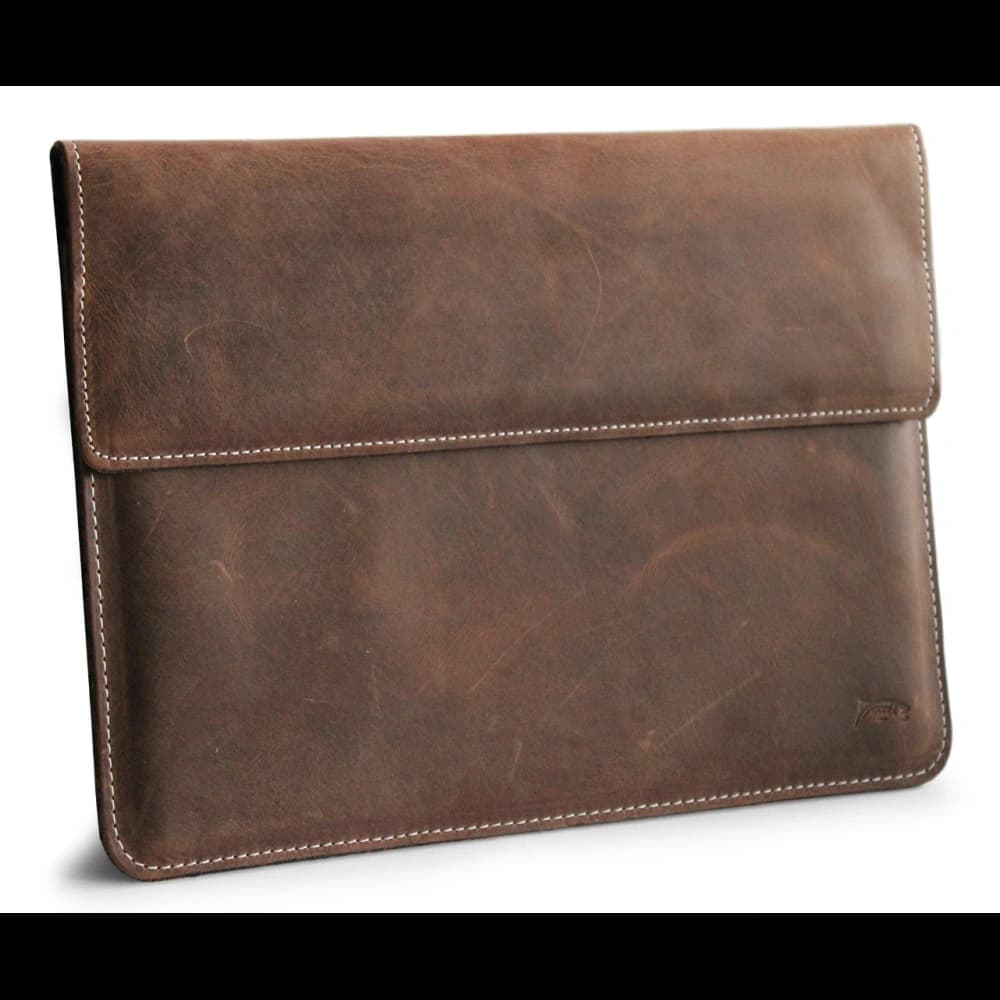 LURESKO CLAYER XL2 GKL leather case for tablet 249 x 181 x 9mm (vintage brown with white thread) - 1