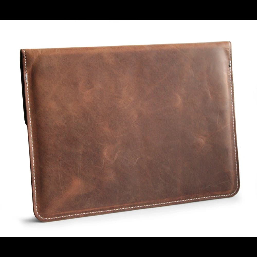 LURESKO CLAYER XL2 GKL leather case for tablet 249 x 181 x 9mm (vintage brown with white thread) - 2