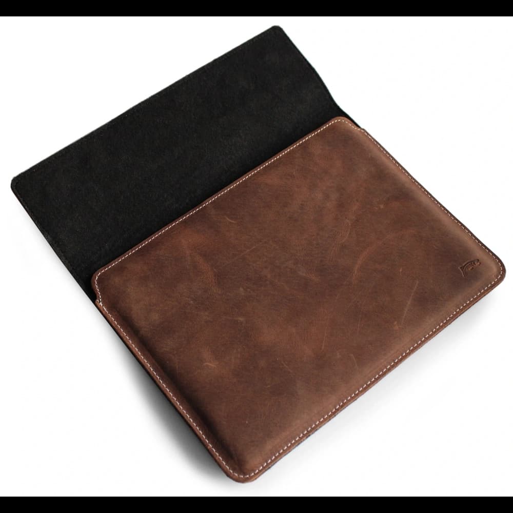 LURESKO CLAYER XL2 GKL leather case for tablet 249 x 181 x 9mm (vintage brown with white thread) - 4