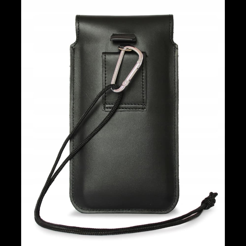 LURESKO VISSA 4XL leather case for neck 170x80x9mm (black smooth with black thread) - 7