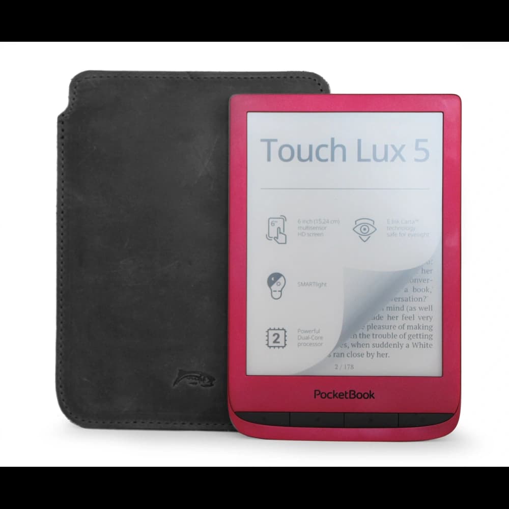 LURESKO MASTER S Ledertasche für E-Book 162x113x9mm (grau vintage) - 5