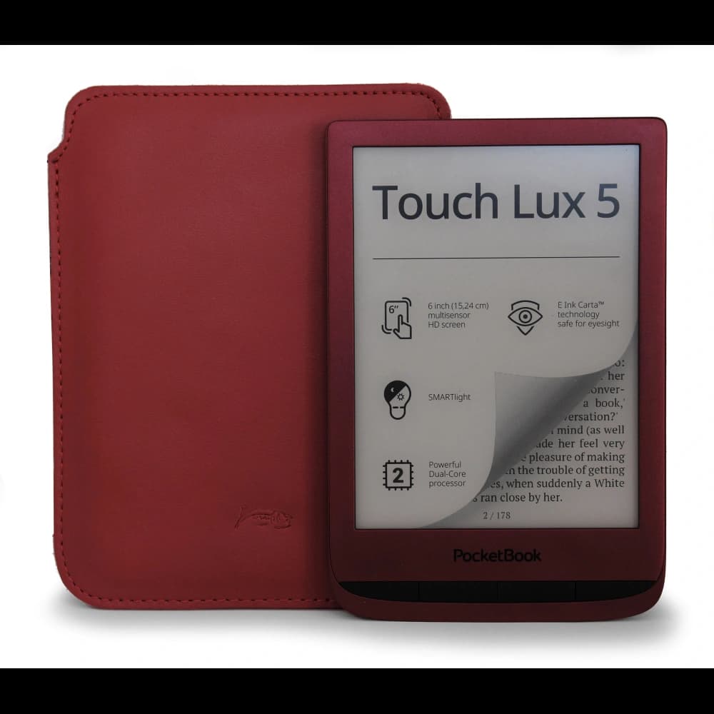 LURESKO MASTER S Ledertasche für E-Book 162x113x9mm (rot glatt) - 6