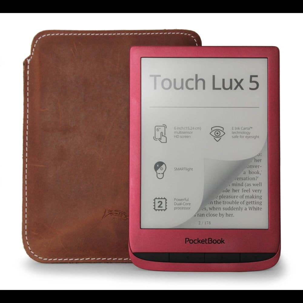 LURESKO MASTER S leather case for ebook 162x113x9mm (vintage brown with white thread) - 3