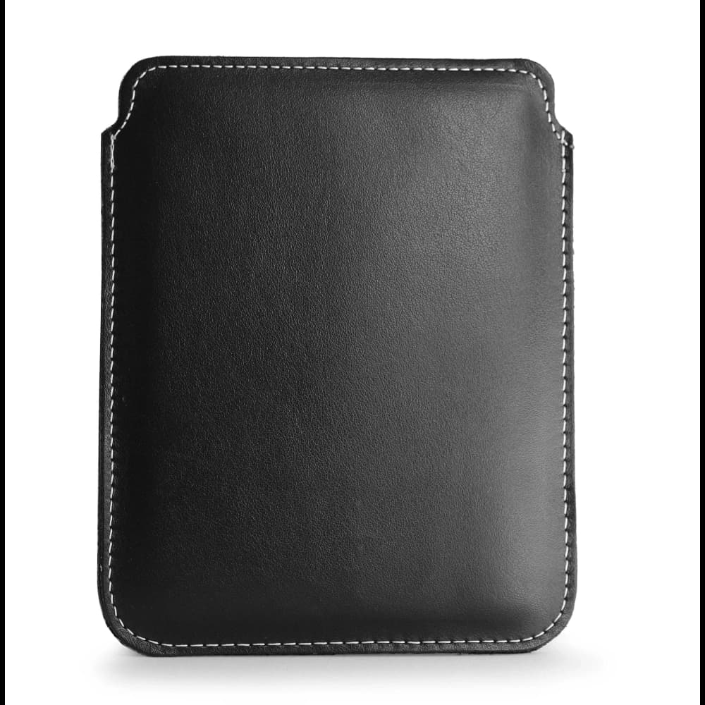 LURESKO MASTER L leather case for ebook 198x139x9mm (black smooth with white thread) (INK) - 2