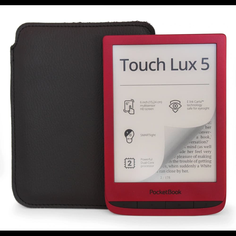 LURESKO leather slipcase for ebook 162x113x9mm (black) - 4