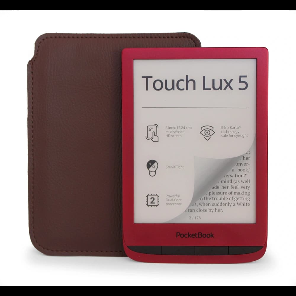 LURESKO Lederhülle für E-Book 162x113x9mm (braun) - 4