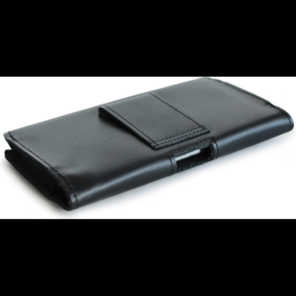 LURESKO SUNNE XL Lederholster für Gürtel 165x82x12 (flacher Magnet) (schwarz glattes Leder mit schwarzem Faden) - 4