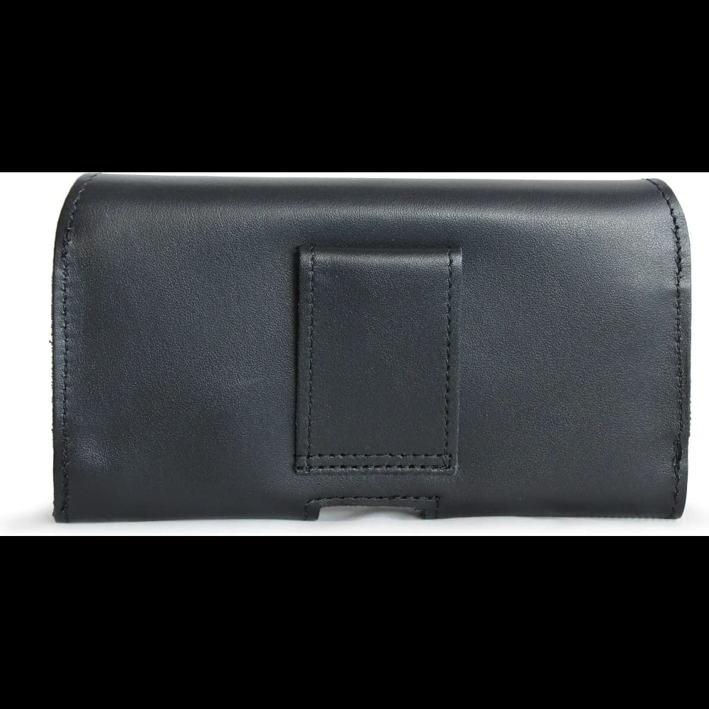 LURESKO SUNNE XL Lederholster für Gürtel 165x82x12 (flacher Magnet) (schwarz glattes Leder mit schwarzem Faden) - 6