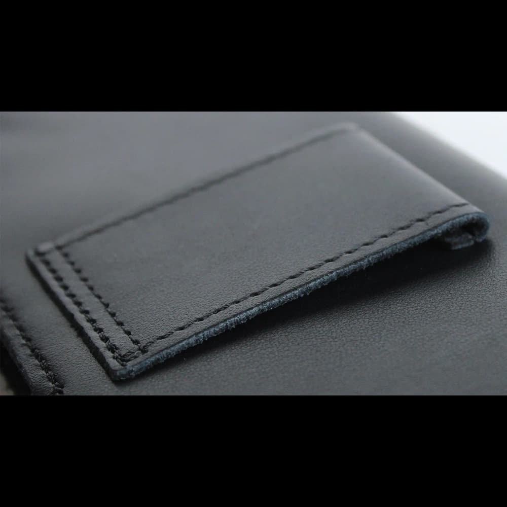 LURESKO SUNNE XL Lederholster für Gürtel 165x82x12 (flacher Magnet) (schwarz glattes Leder mit schwarzem Faden) - 7