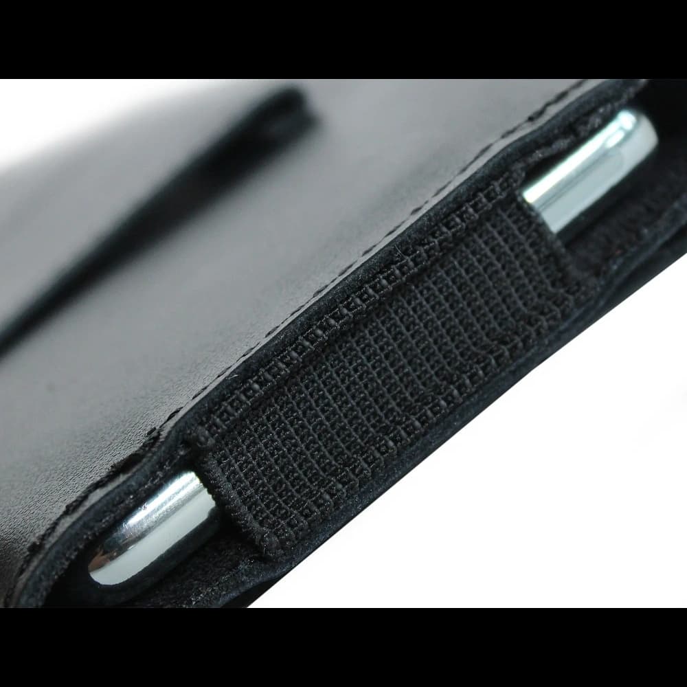 LURESKO SUNNE XL Lederholster für Gürtel 165x82x12 (flacher Magnet) (schwarz glattes Leder mit schwarzem Faden) - 9