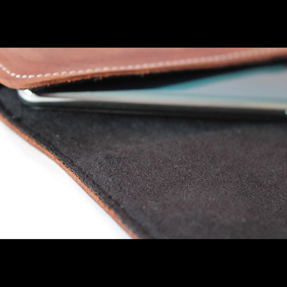 LURESKO SUNNE XL Lederholster für Gürtel 165x82x12 (flacher Magnet) (vintage Braun mit weißem Faden) - 10