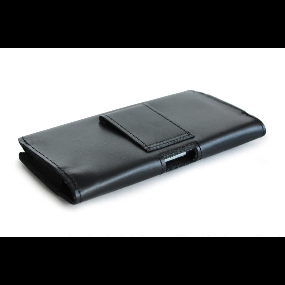 LURESKO SUNNE XXL Lederholster für Gürtel 170x85x12 (flacher Magnet) (schwarz glattes Material mit schwarzem Faden) - 3