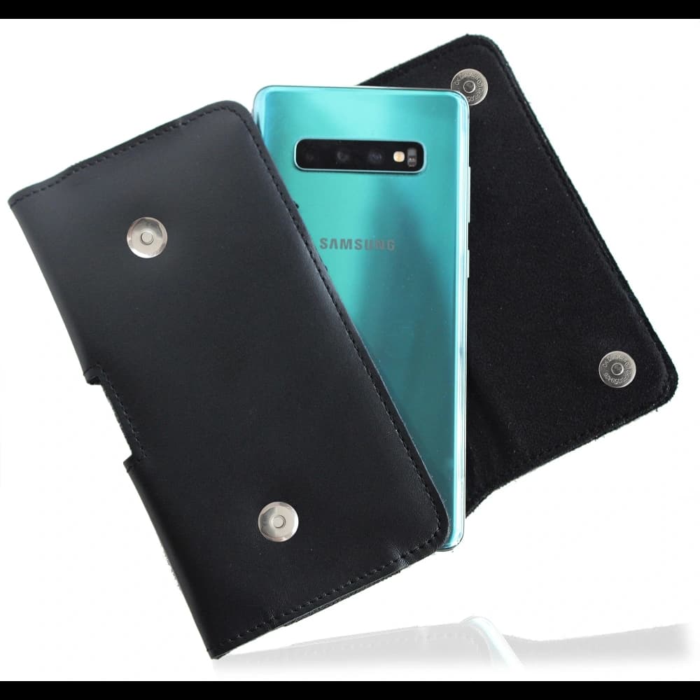 LURESKO SUNNE XXL Lederholster für Gürtel 170x85x12 (flacher Magnet) (schwarz glattes Material mit schwarzem Faden) - 5