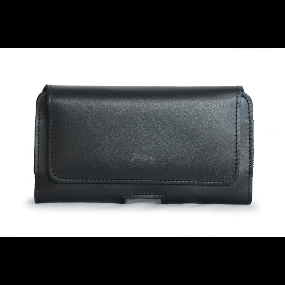 LURESKO SUNNE XXL Lederholster für Gürtel 170x85x12 (flacher Magnet) (schwarz glattes Material mit schwarzem Faden) - 6