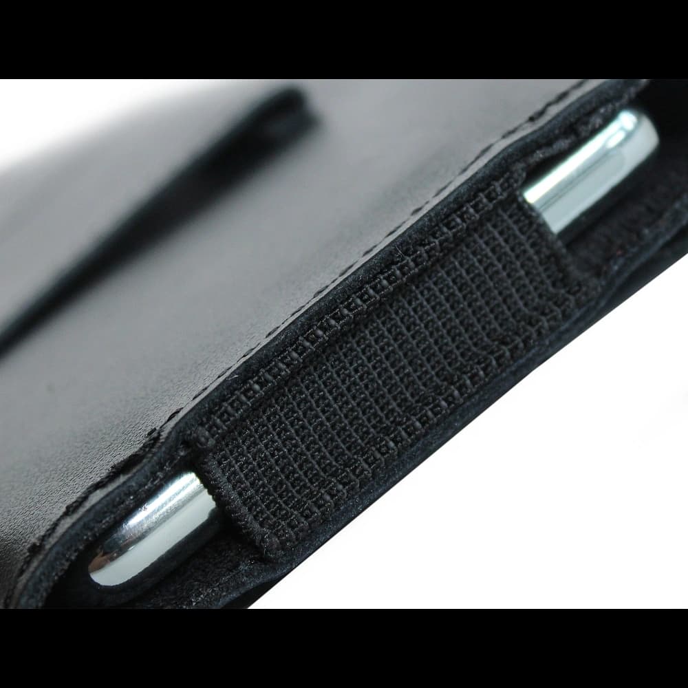 LURESKO SUNNE XXL Lederholster für Gürtel 170x85x12 (flacher Magnet) (schwarz glattes Material mit schwarzem Faden) - 9