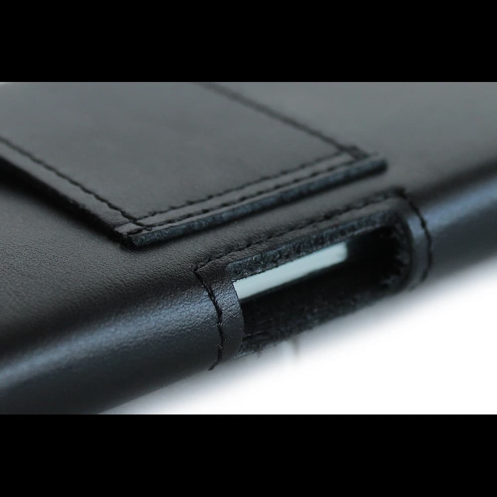 LURESKO SUNNE XXL Lederholster für Gürtel 170x85x12 (flacher Magnet) (schwarz glattes Material mit schwarzem Faden) - 12