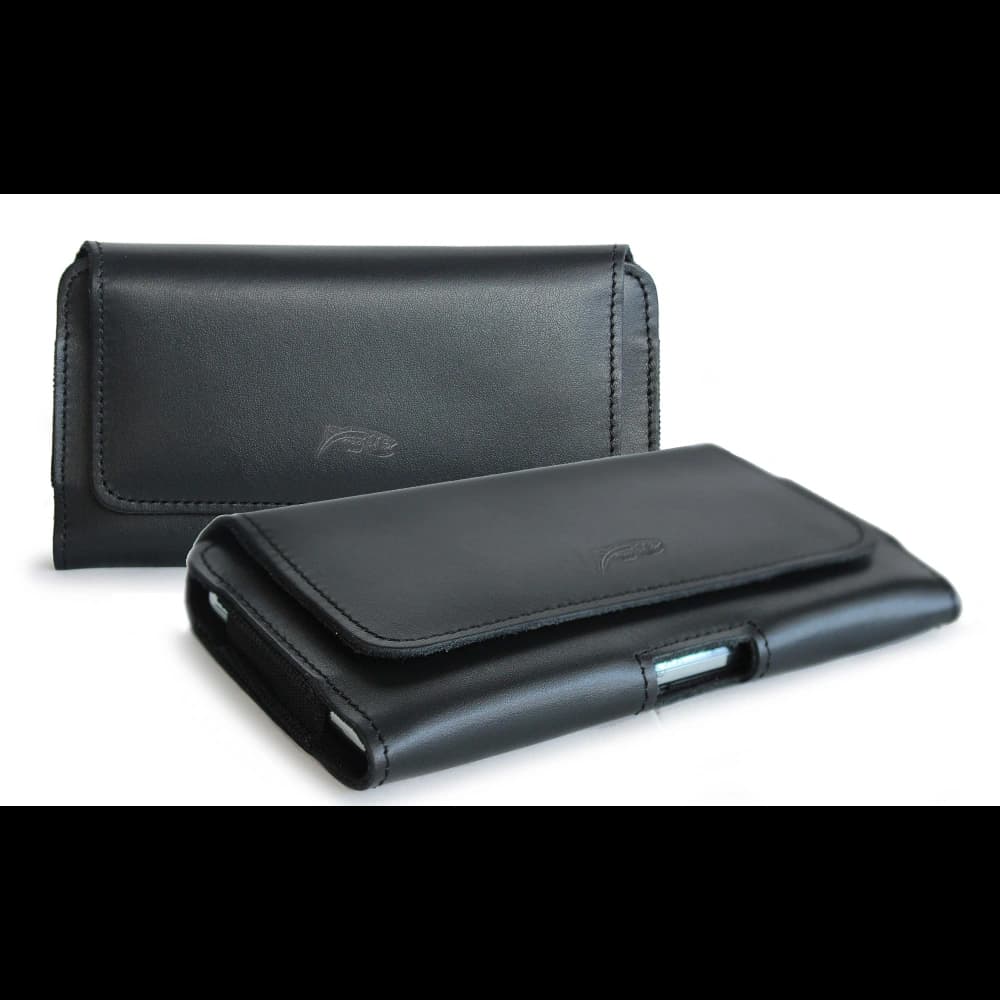 LURESKO SUNNE XXL Lederholster für Gürtel 170x85x12 (flacher Magnet) (schwarz glattes Material mit schwarzem Faden) - 15