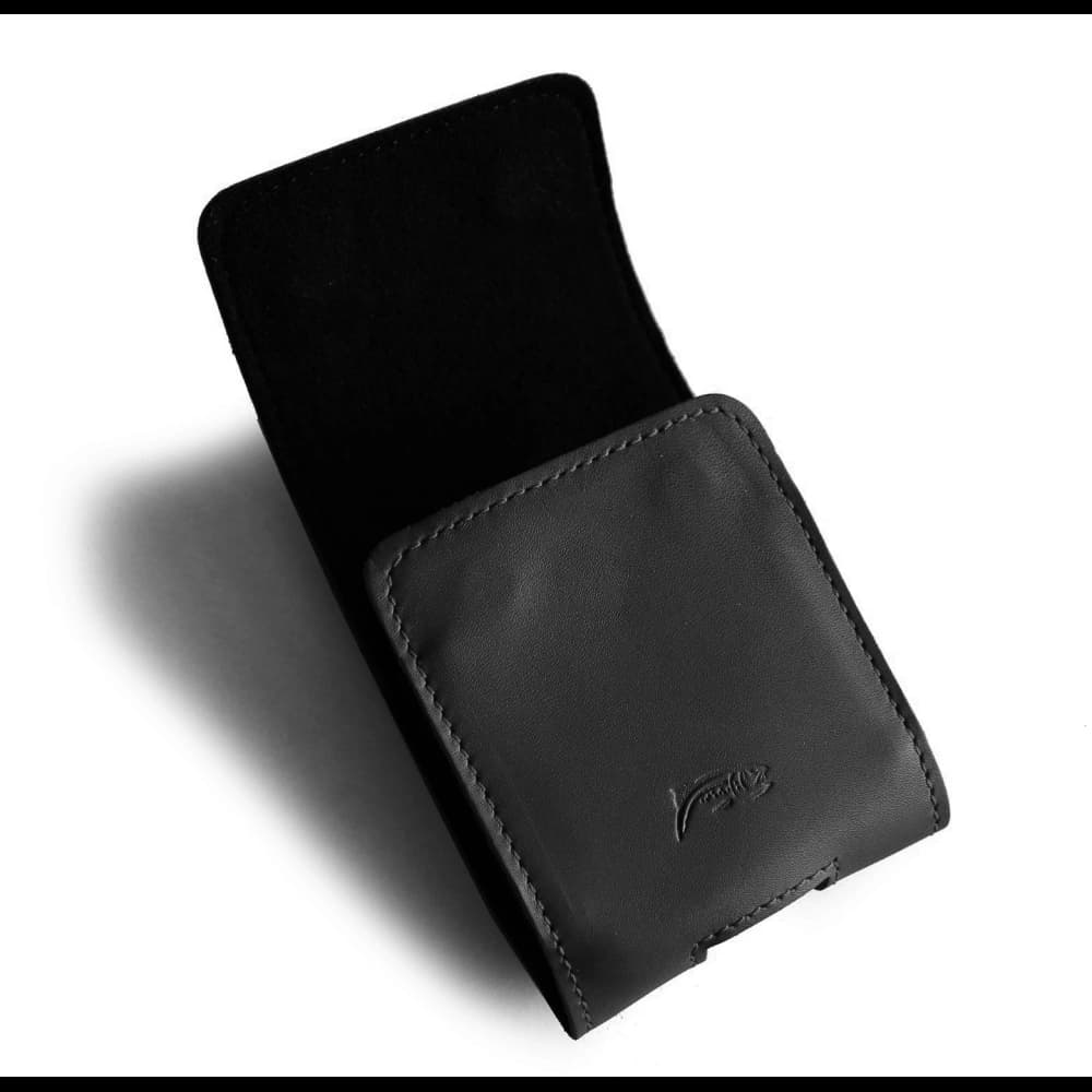 LURESKO FLIP SLEEVE M leather protective case for Samsung Galaxy Z Flip 3/4/5/6 Motorola Razr 50 / 40 Ultra Huawei Pocket (black smooth black thread) - 1