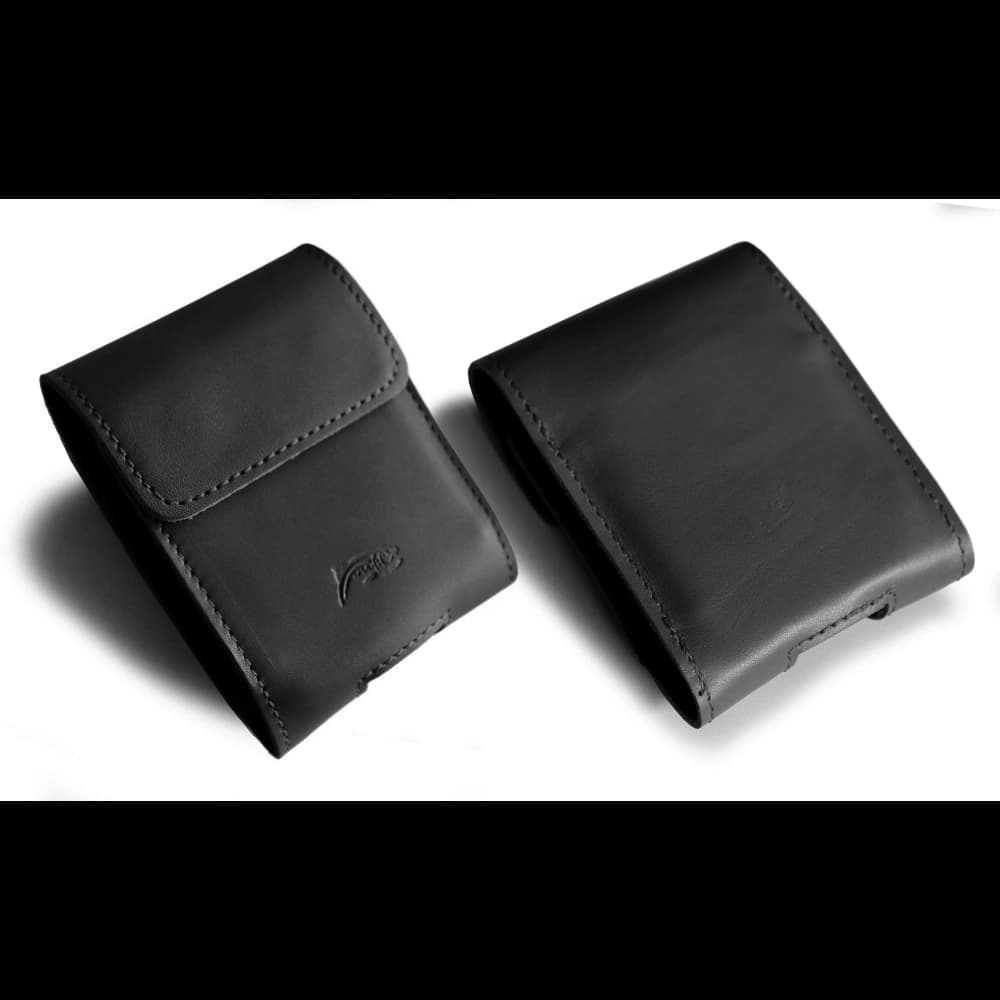 LURESKO FLIP SLEEVE M leather protective case for Samsung Galaxy Z Flip 3/4/5/6 Motorola Razr 50 / 40 Ultra Huawei Pocket (black smooth black thread) - 2