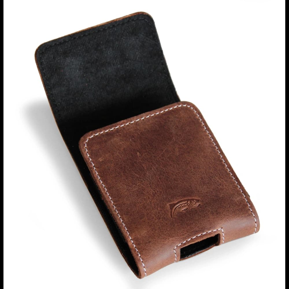 LURESKO FLIP SLEEVE M leather protective case for Samsung Galaxy Z Flip 3/4/5/6 Motorola Razr 50 / 40 Ultra Huawei Pocket (vintage brown with white thread) - 1