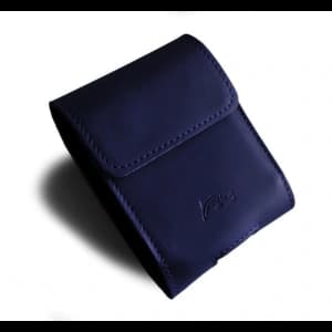 Skórzane etui na szyję / do paska / do szlufki LURESKO HECTOR FLIP M do modeli Flip (granatowy gładki granatowa nić)