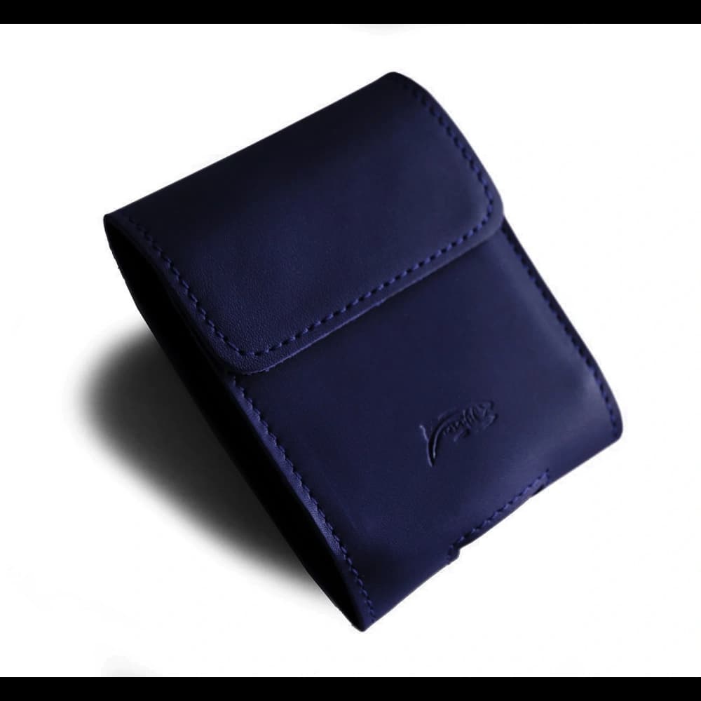 LURESKO HECTOR FLIP M Lederhals- / Gürteltasche / Loop-Tasche für Flip-Modelle (glattes Marineblau mit marineblauem Faden) - 1