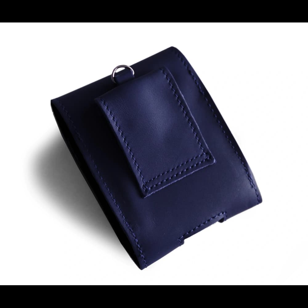 LURESKO HECTOR FLIP M Lederhals- / Gürteltasche / Loop-Tasche für Flip-Modelle (glattes Marineblau mit marineblauem Faden) - 2