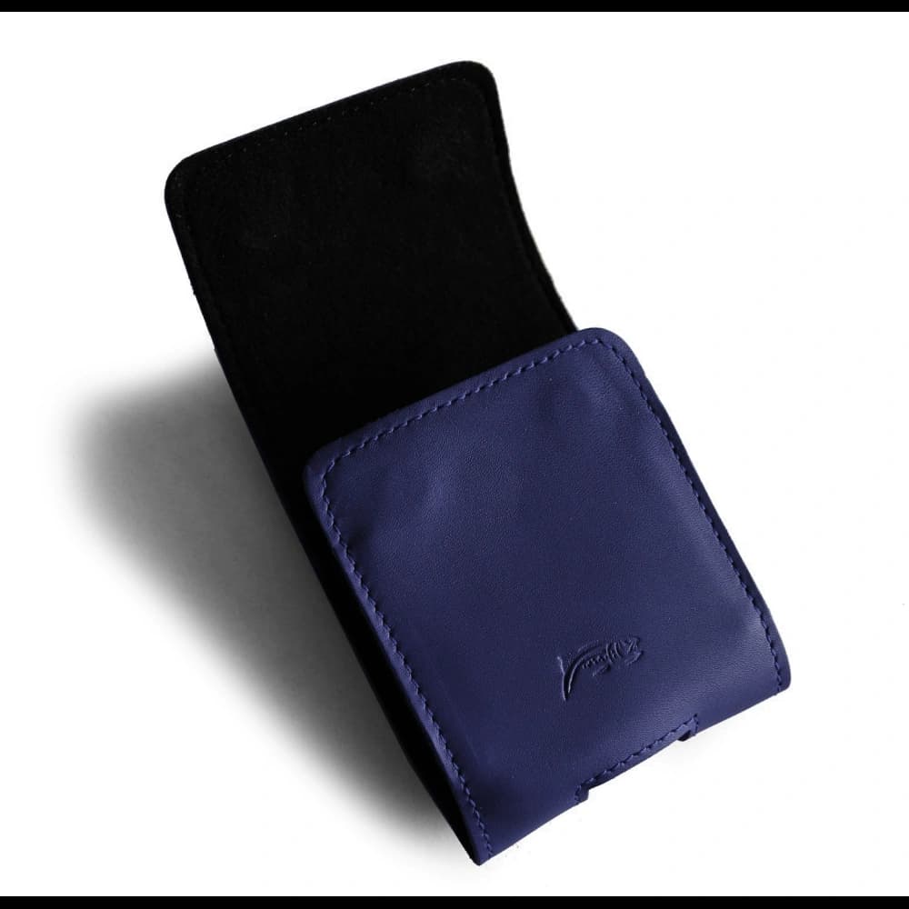 LURESKO HECTOR FLIP M Lederhals- / Gürteltasche / Loop-Tasche für Flip-Modelle (glattes Marineblau mit marineblauem Faden) - 5