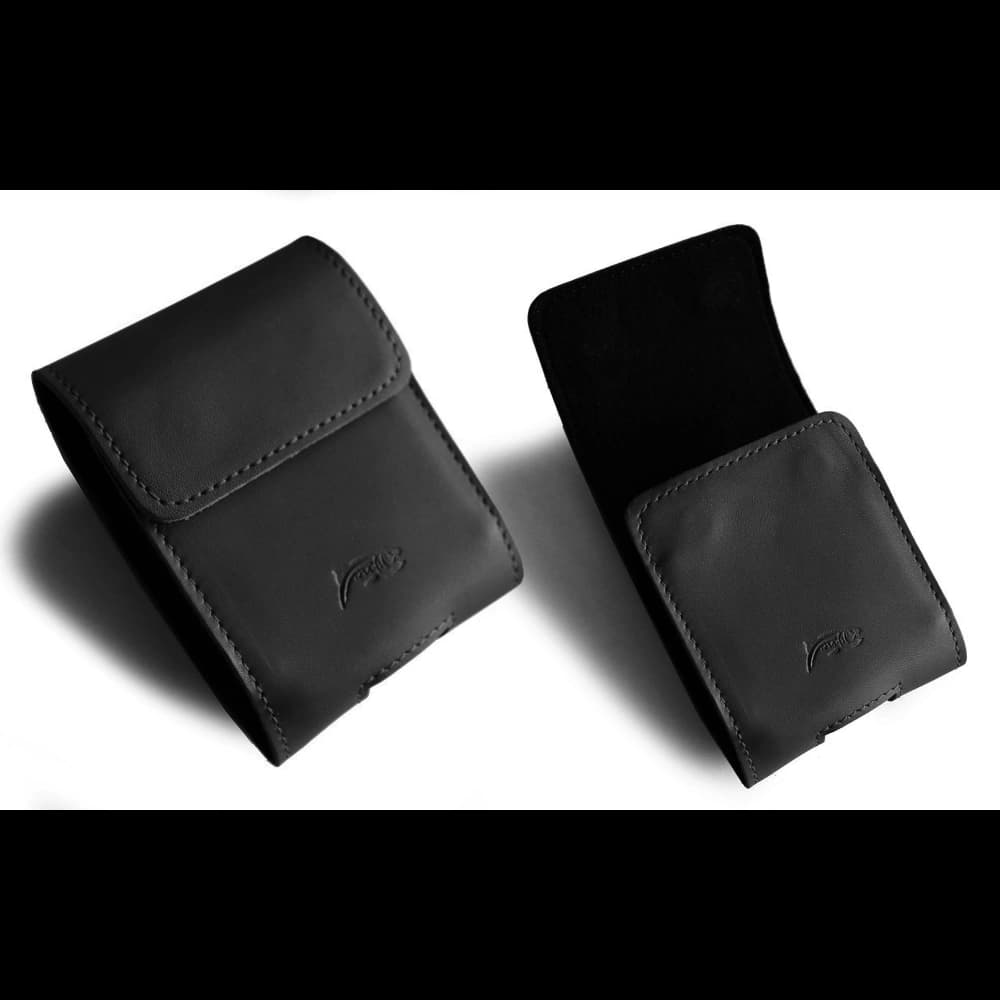 LURESKO HECTOR FLIP M Lederhülle für Hals / Gürtel / Schlaufe für Flip-Modelle (schwarz glatt mit schwarzen Nähten) - 6