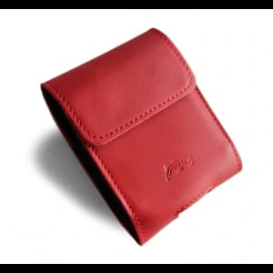 LURESKO HECTOR FLIP M leather neck/pouch/belt loop case for Flip models (red smooth with red thread)