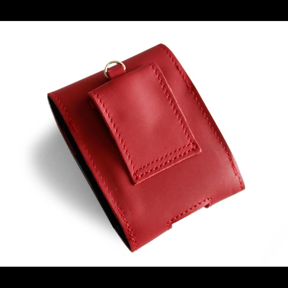 LURESKO HECTOR FLIP M leather neck/pouch/belt loop case for Flip models (red smooth with red thread) - 3