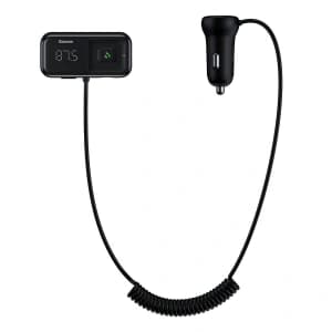 Baseus FM-Transmitter T typisiert S-16, AUX, Bluetooth 5.0, 2x USB, microSD, 3A (schwarz)