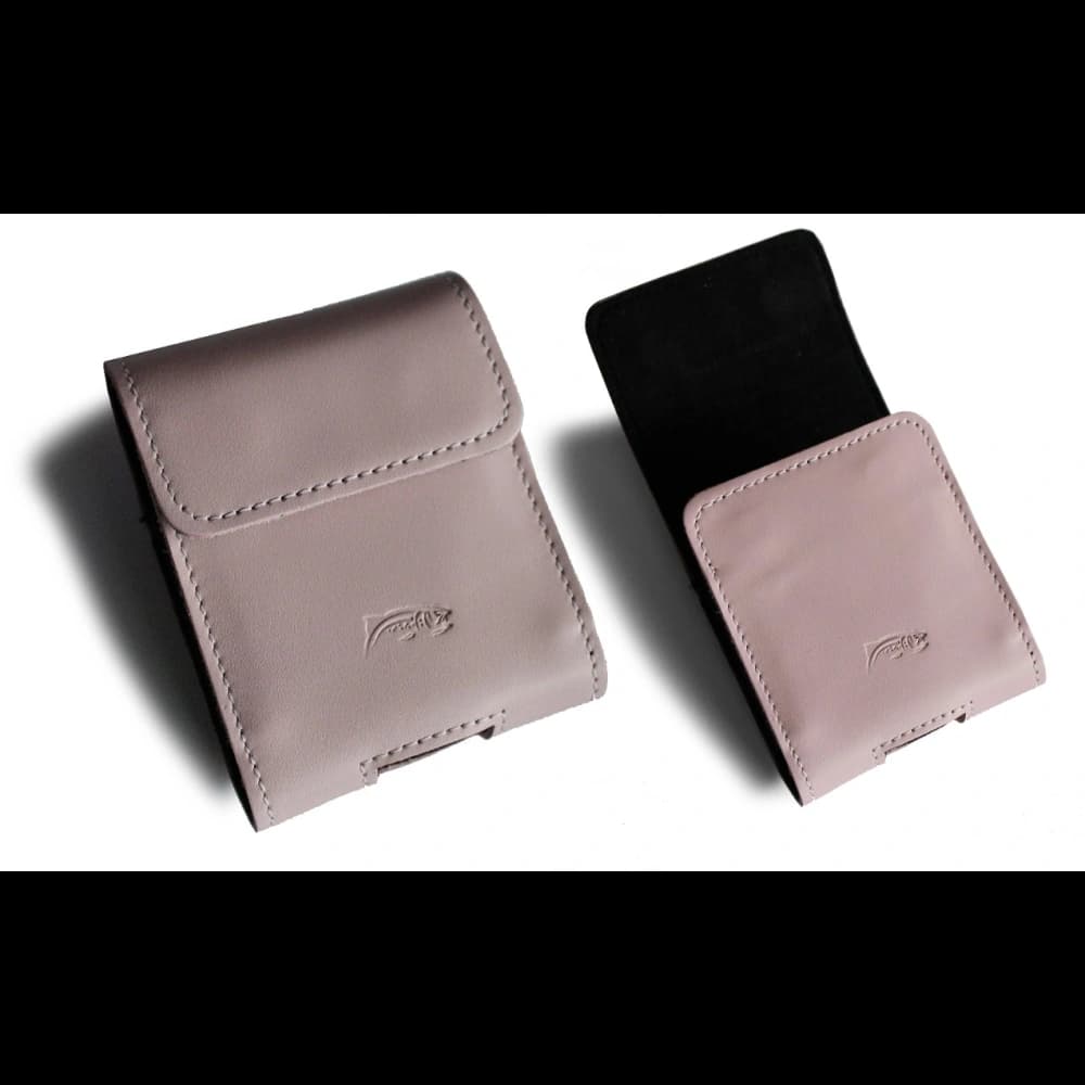 LURESKO HECTOR FLIP M leather neck/belt/belt loop case for Flip models (smooth pink with white thread) - 5