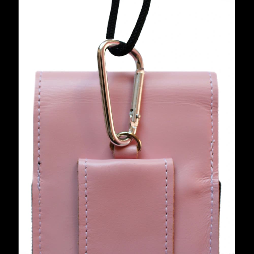 LURESKO HECTOR XXL leather neck case / belt case / loop case vertical 167x78x10mm (smooth pink with white thread) - 12