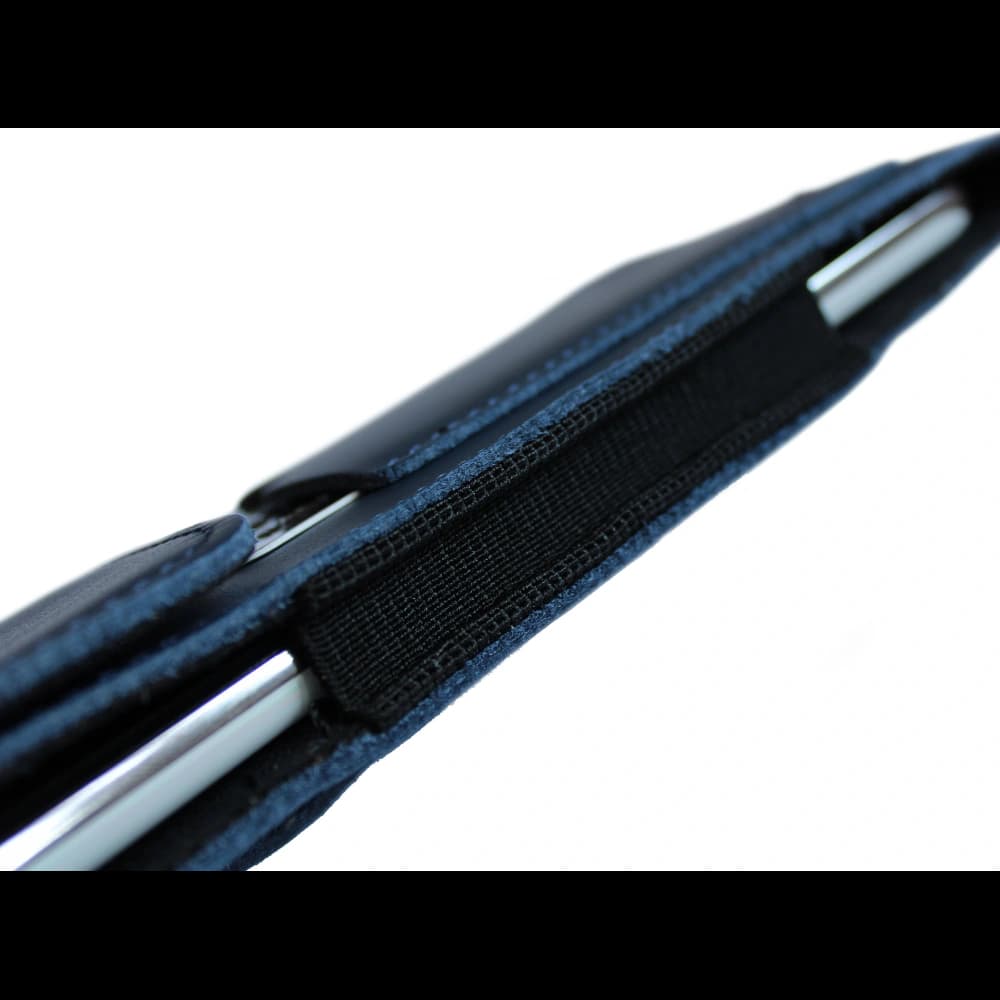 LURESKO HECTOR XXL Lederhals-Case / Gürteltasche / Loop-Holster vertikal 167x78x10mm (glatt blau mit blauer Naht) - 8