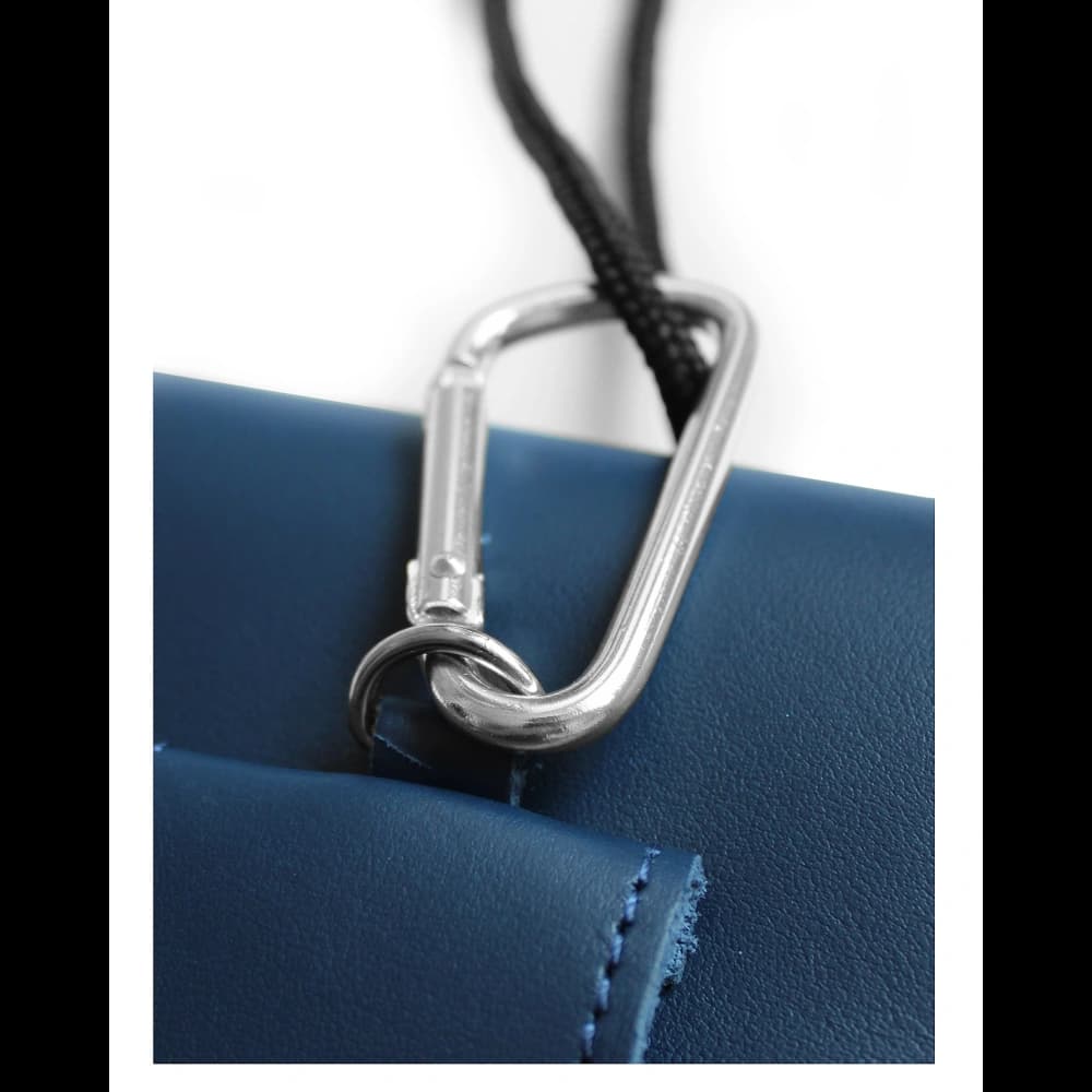 LURESKO HECTOR XXL Lederhals-Case / Gürteltasche / Loop-Holster vertikal 167x78x10mm (glatt blau mit blauer Naht) - 12