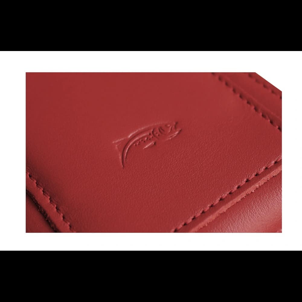 LURESKO HECTOR XXL Lederhals-Case / Gürteltasche / vertikaler Loop-Holster 167x78x10mm (rot glatt mit rotem Faden) - 6