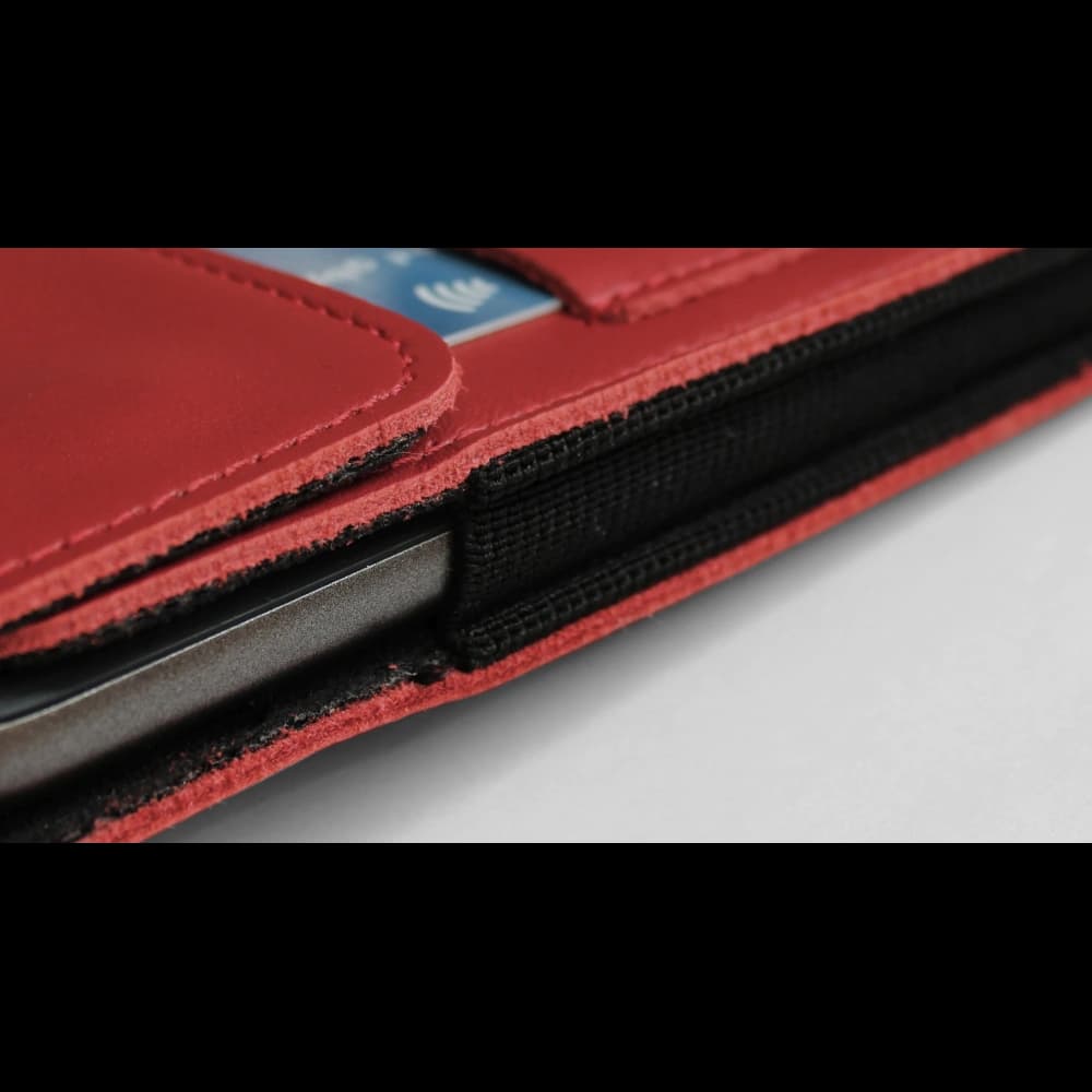 LURESKO HECTOR XXL Lederhals-Case / Gürteltasche / vertikaler Loop-Holster 167x78x10mm (rot glatt mit rotem Faden) - 8