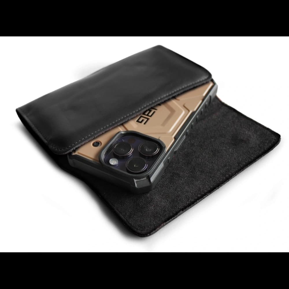 LURESKO ELLA XXL Lederschutzhülle für das Handy - 170x85x12 / für Handtasche Rucksack (schwarz) - 3