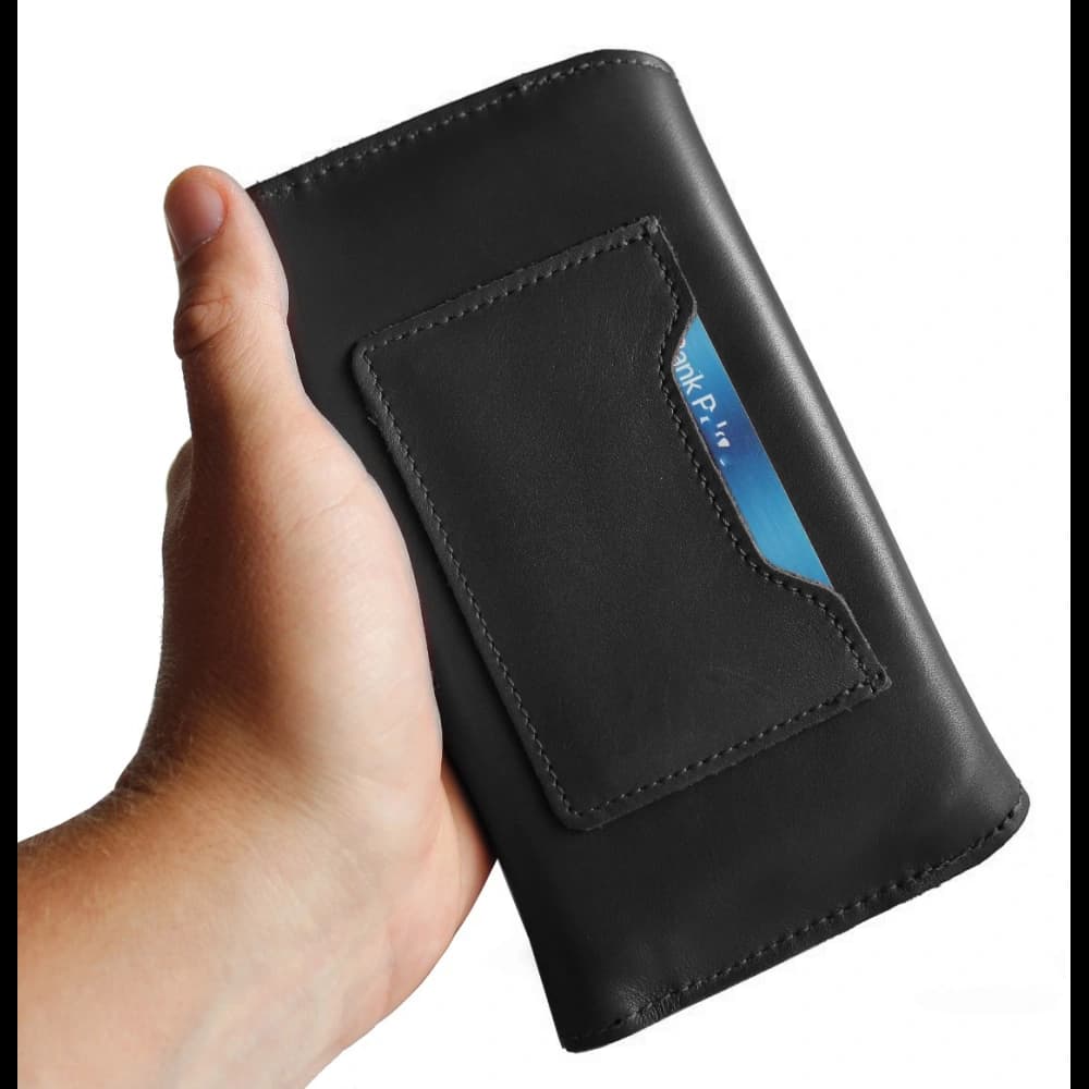 LURESKO ELLA XXL Lederschutzhülle für das Handy - 170x85x12 / für Handtasche Rucksack (schwarz) - 9