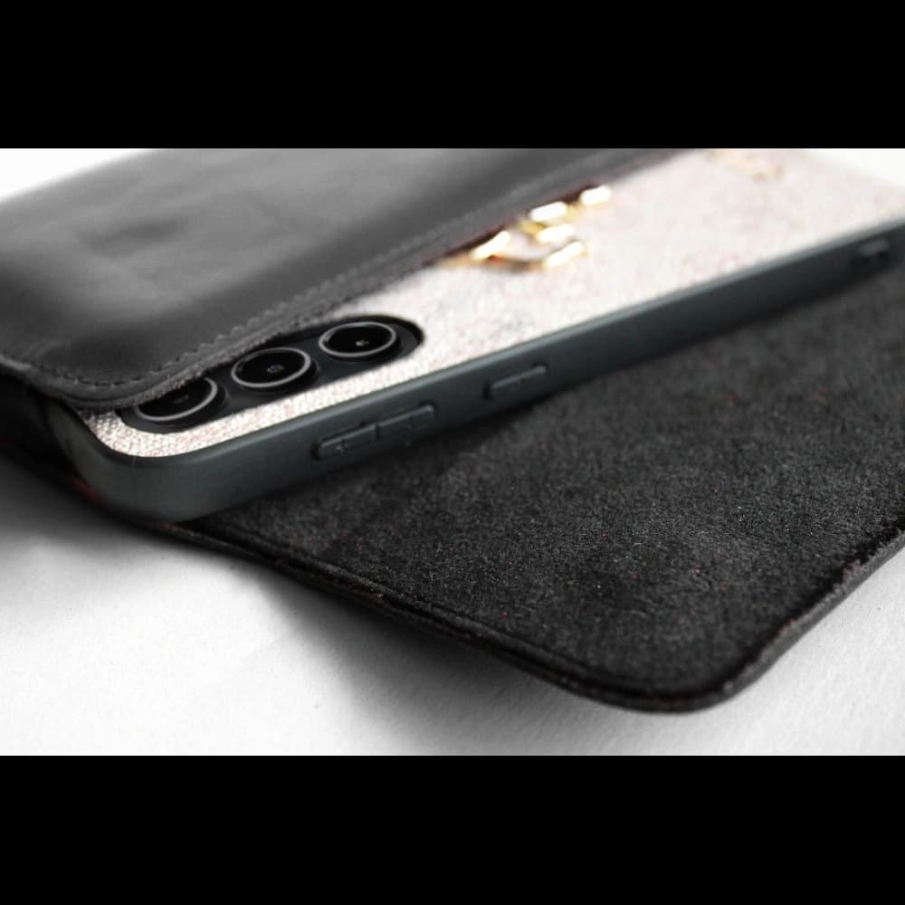 LURESKO ELLA XXL Lederschutzhülle für das Handy - 170x85x12 / für Handtasche Rucksack (schwarz) - 10