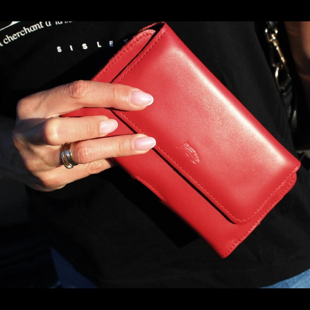 LURESKO ELLA XXL Lederschutzhülle für das Handy - 170x85x12 / für Handtasche Rucksack (schwarz) - 12