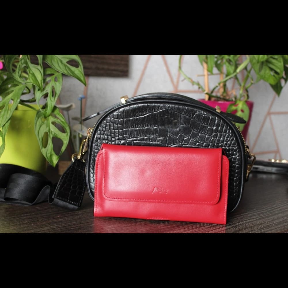 LURESKO ELLA XXL Lederschutzhülle für das Handy - 170x85x12 / für Handtasche Rucksack (schwarz) - 14