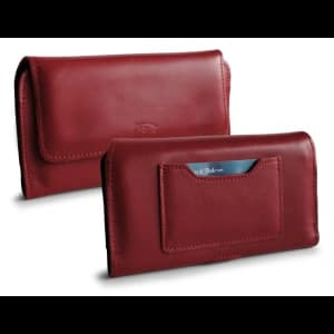 LURESKO ELLA XXL leather protective case for phone - 170x85x12 / for handbag backpack (red)