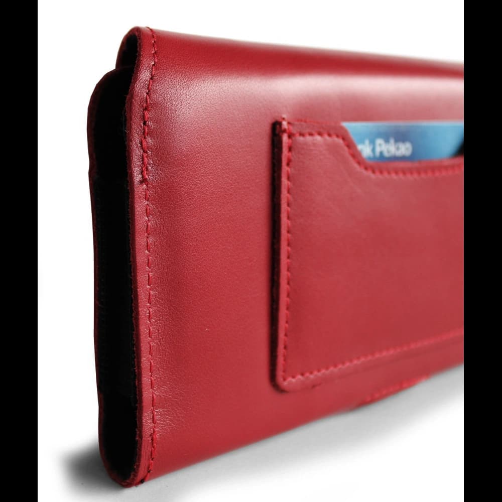 LURESKO ELLA XXL Lederschutzhülle für Telefon - 170x85x12 / für Handtasche Rucksack (rot) - 4