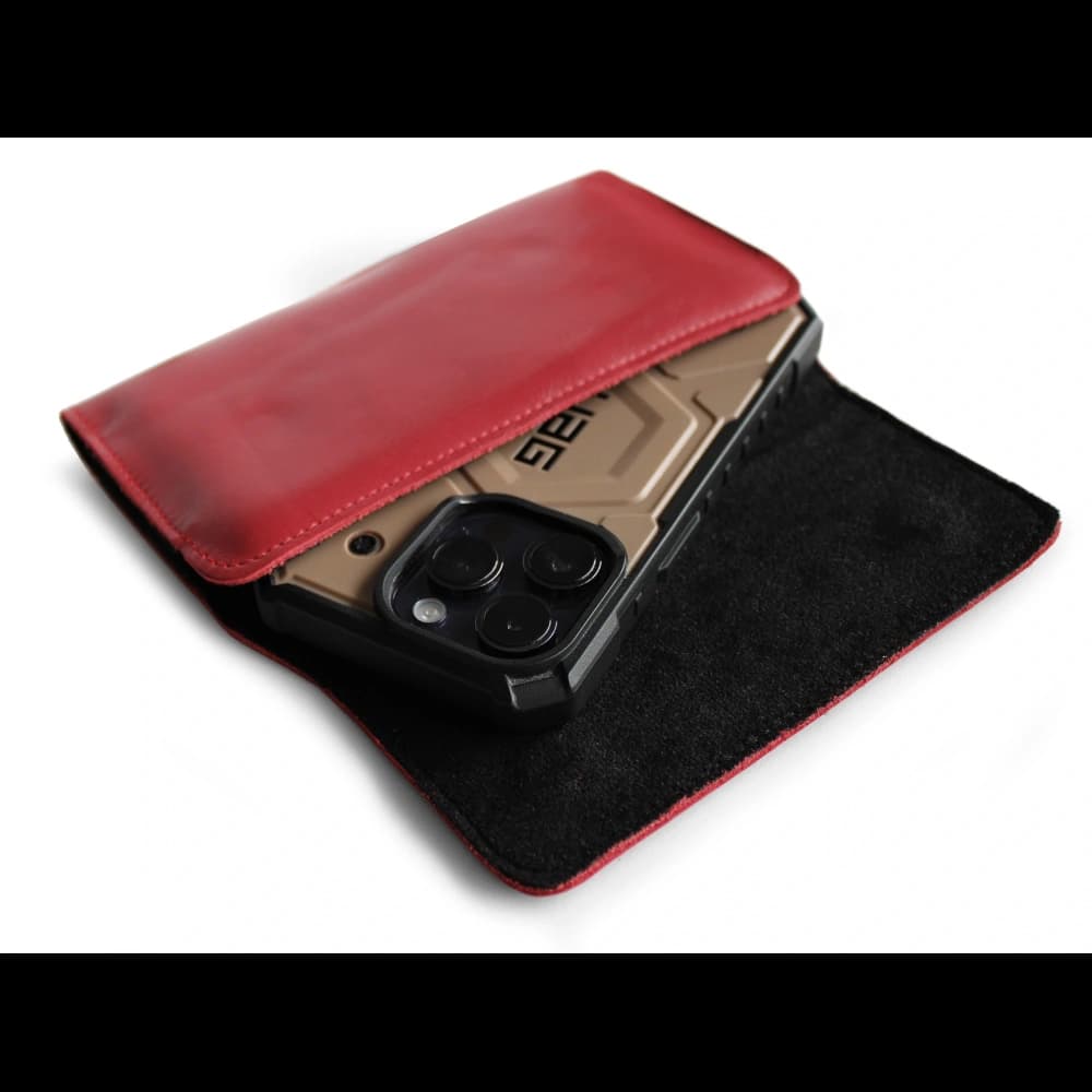 LURESKO ELLA XXL Lederschutzhülle für Telefon - 170x85x12 / für Handtasche Rucksack (rot) - 7